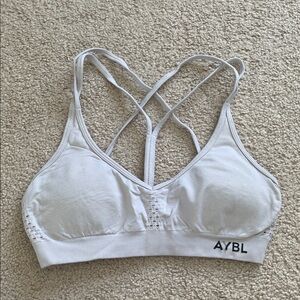 AYBL White Sports Bra with Crisscross Straps